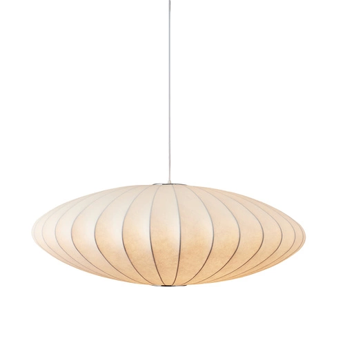 Lampa wisząca SILK FLAT biała 50 cm nowoczesna do salonu i jadalni z regulacją