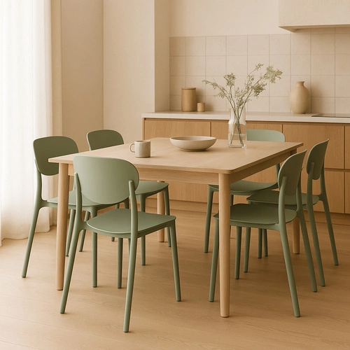 Krzesło Plasta zielone z polipropylenu do kuchni i ogrodu sztaplowane nowoczesne 5five