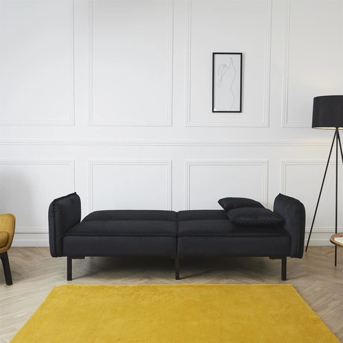 Sofa rozkładana Giulia czarna nowoczesna z funkcją spania do salonu i pokoju młodzieżowego
