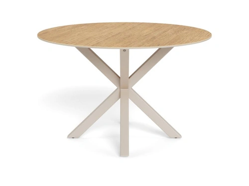 Stół okrągły Heaven 119 cm do jadalni ceramika dąb kaszmir nowoczesny