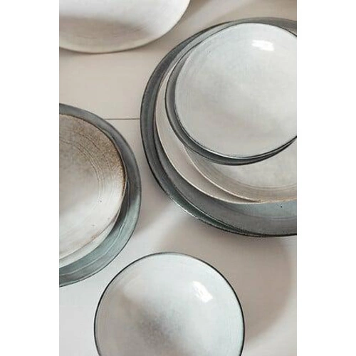 Zestaw obiadowy Flower 5five simply smart 12-elementowy ceramiczny niebieski do jadalni zmywarka