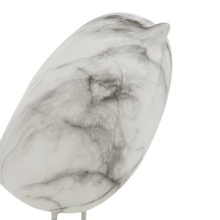 Figurka dekoracyjna Bird Olen 19cm biała marmur glamour do salonu Atmosphera