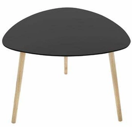 Stolik kawowy Mileo M czarny skandynawski do salonu z drewnianymi nogami 60x60 cm Atmosphera