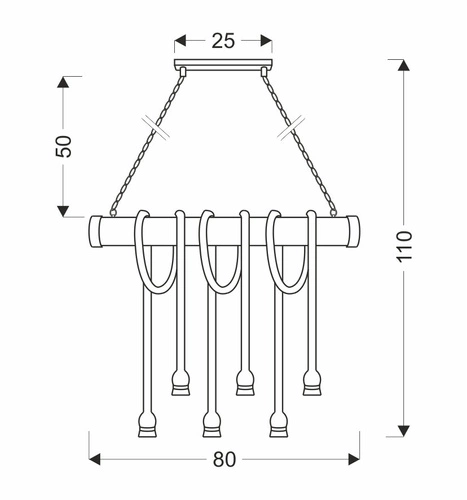 Lampa wisząca Vint drewniana 6-punktowa do salonu i jadalni nowoczesna CANDELLUX