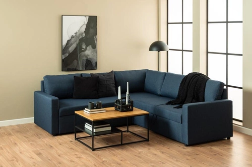 Stolik kawowy Gila 90x60 cm prostokątny dębowy z półką loftowy do salonu Actona