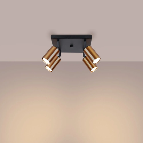 Plafon sufitowy WINX 4 czarny miedź nowoczesny do salonu i sypialni stalowy 25 cm