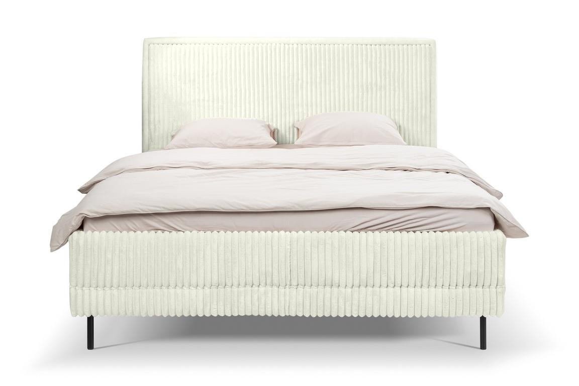 Łóżko tapicerowane Foggy 180x200 beżowe z pojemnikiem do sypialni nowoczesne