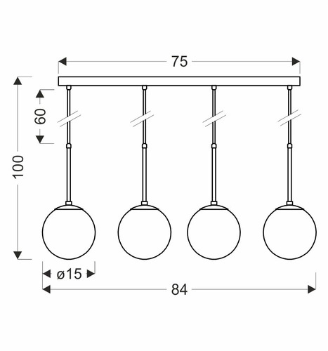 Lampa wisząca Pompei nowoczesna szklana biała 4-punktowa do salonu i jadalni