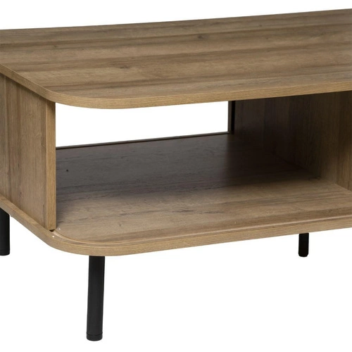 Stolik kawowy Colva prostokątny z półką i szafką boho do salonu Atmosphera 120x60 cm