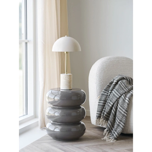 Lampa stołowa Sheffield marmurowa beżowa glamour do salonu i sypialni