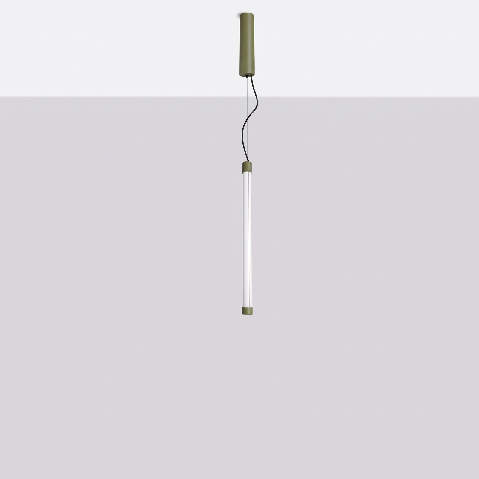 Lampa wisząca TRANG LED oliwkowa pojedyncza regulowana nad wyspę