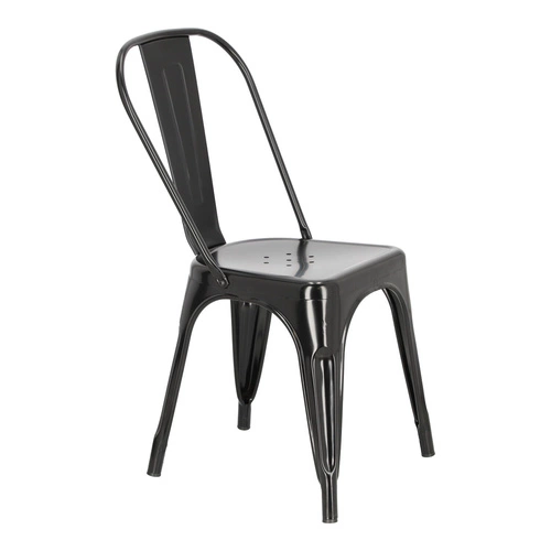 Krzesło metalowe Paris czarne inspirowane Tolix do jadalni i kuchni styl industrialny