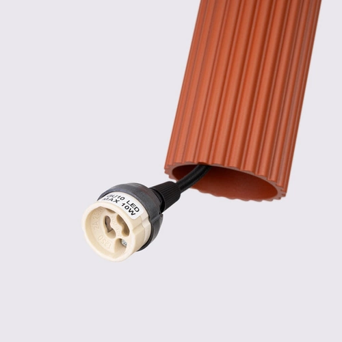 Lampa wisząca KARBON 1 czerwona minimalistyczna regulowana do salonu i nad wyspę