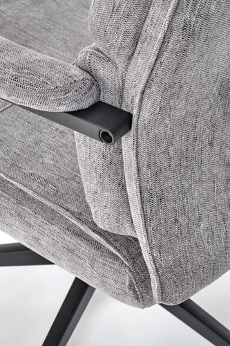 Fotel biurowy ergonomiczny Nurah popielaty nowoczesny z podłokietnikami na kółkach do biura