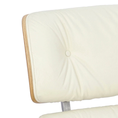 Fotel obrotowy Vip D2.DESIGN do salonu biały skóra naturalna nowoczesny glamour