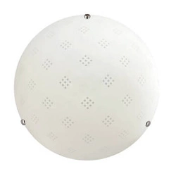 Plafon Fanusa plafon 30 chromowy 1x60W E27 klosz biały z wzorem