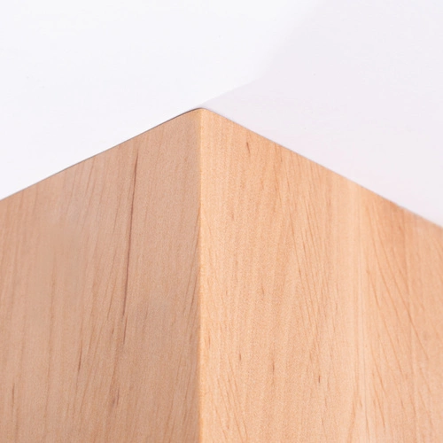 Plafon sufitowy SOLIS nowoczesny drewniany biały do salonu i sypialni 12 cm SOLLUX