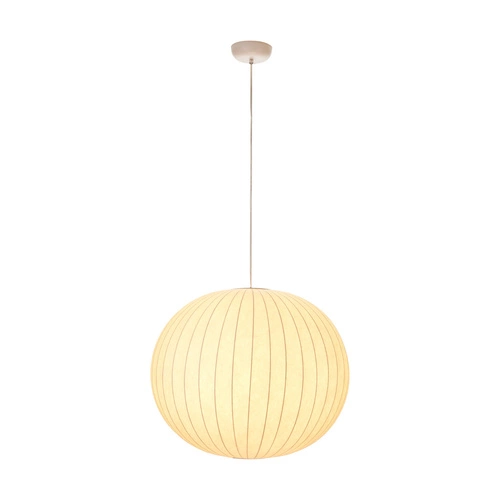 Lampa wisząca SILK biała 60 cm nowoczesna kula do salonu i jadalni regulowana