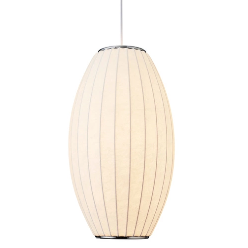 Lampa wisząca SILK BARREL biała 60 cm nowoczesna regulowana do salonu i jadalni