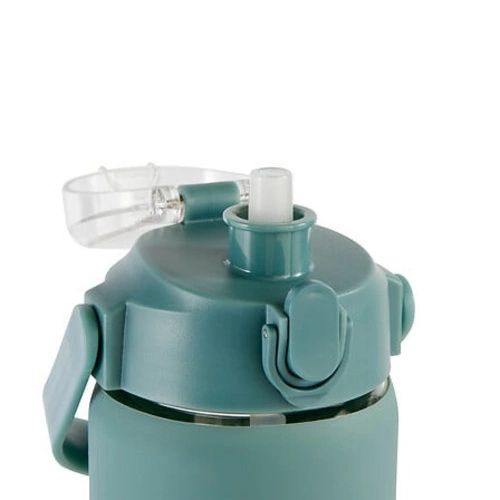 Butelka na wodę szklana 1l ze słomką i motywacją 5five simply smart zielona do pracy i szkoły