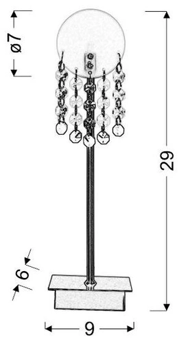 Luxor nowoczesna lampa stołowa szklano-metalowa srebrna do salonu i sypialni CANDELLUX