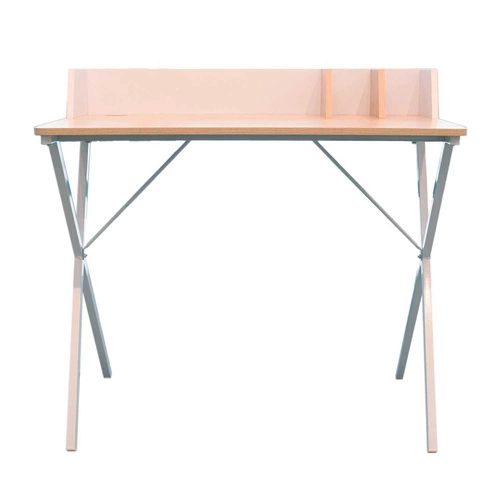 Biurko Brico białe nowoczesne do pracy z nadstawką, industrialne, kompaktowe Intesi 90x50 cm