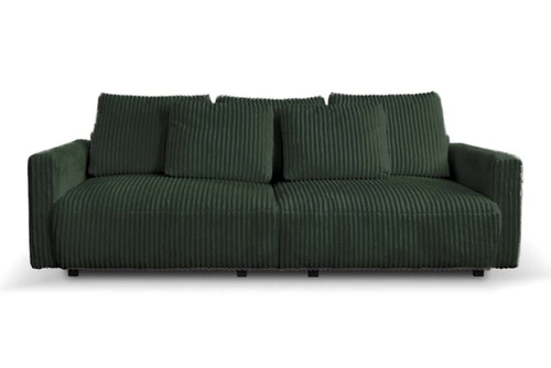Sofa rozkładana z funkcją spania Loppie zielona sztruksowa do salonu nowoczesna 2-osobowa