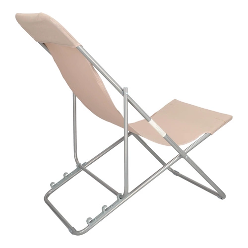 Leżak ogrodowy Setuba beżowy składany regulowany nowoczesny na taras i balkon 5five