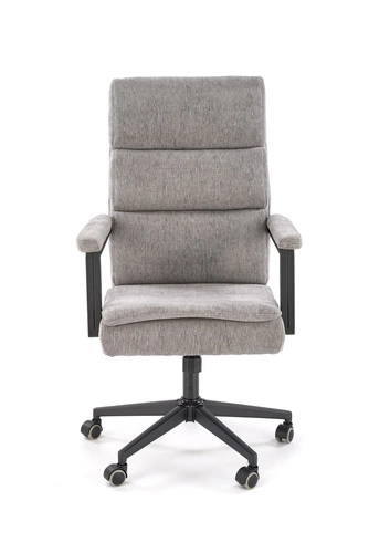 Fotel biurowy ergonomiczny Nurah popielaty nowoczesny z podłokietnikami na kółkach do biura