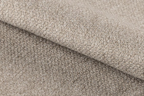 Fotel uszak Texas beżowy Alea skandynawski do salonu z tkaniny na czarnej stalowej podstawie