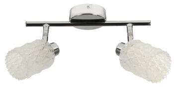 Lampa sufitowa Trans chromowana szklana listwa 2-punktowa do salonu i kuchni CANDELLUX