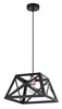 Lampa wisząca Origami czarna nowoczesna metalowa do salonu i kuchni regulowana 32 cm