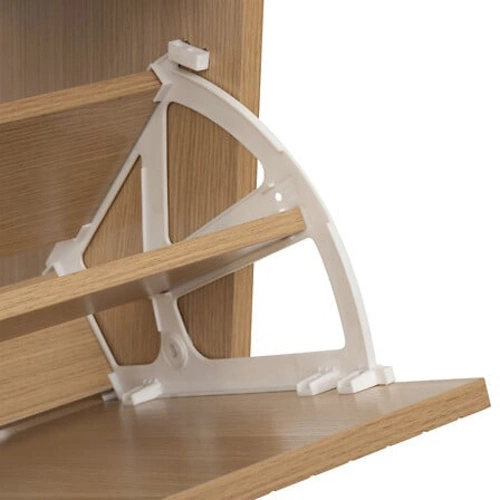 Wysoka szafka na buty Tasso 5five simply smart z ryflowanym frontem, szufladami i złotymi nogami