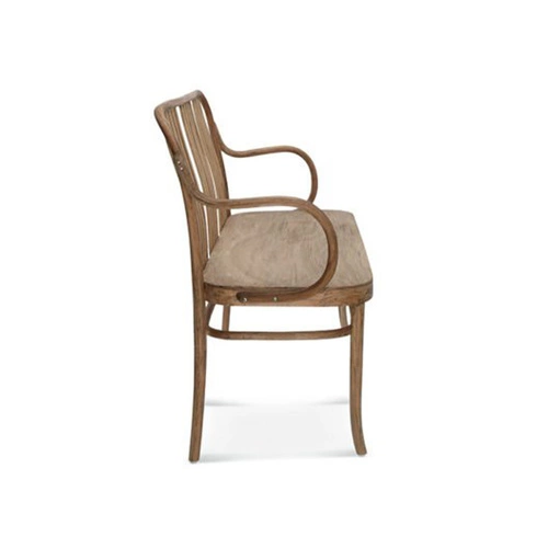 Ławka drewniana z plecionką Fameg 6653/L do salonu i przedpokoju, personalizowana, retro