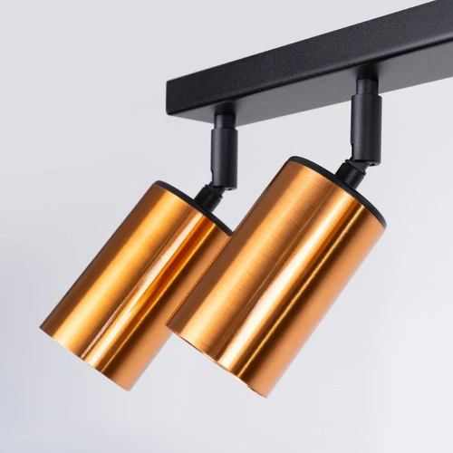 Plafon sufitowy nowoczesny WINX 6L czarny miedź regulowany do salonu i jadalni SOLLUX