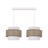 Lampa wisząca Juta biały 2x40W E27  abażur biały+beżowy