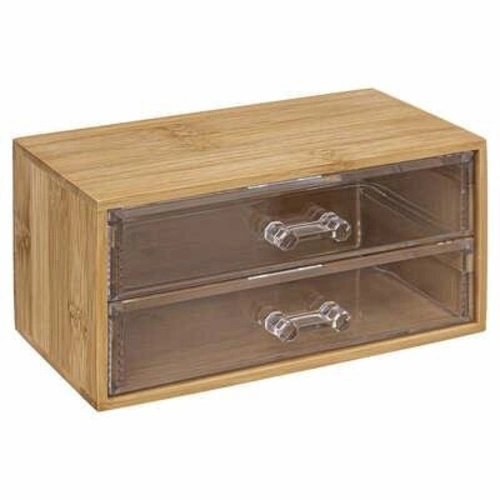5five simply smart organizer na biżuterię do szuflady bambusowy z 2 transparentnymi szufladami