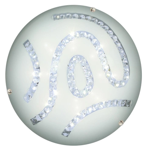 Plafon sufitowy LED Gaja 30 biały okrągły szklany klasyczny do salonu i sypialni