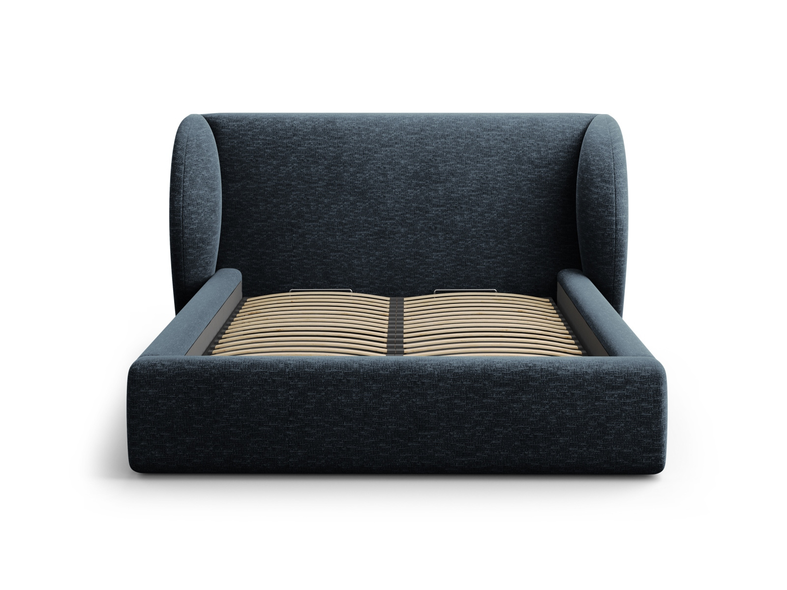 Łóżko tapicerowane Miley II granatowe 180x200 z pojemnikiem nowoczesne do sypialni