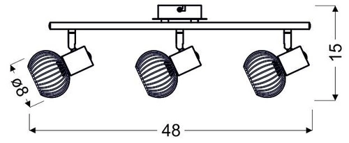 Lampa sufitowa Oslo listwa 3x40W E14  czarny/chrom