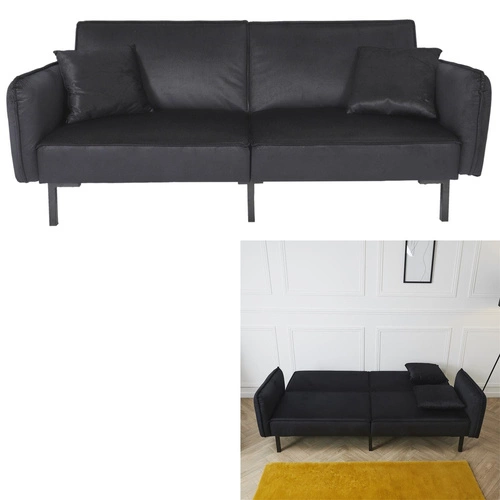 Sofa rozkładana Giulia czarna nowoczesna z funkcją spania do salonu i pokoju młodzieżowego