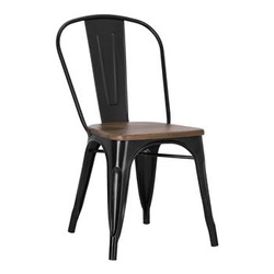 Krzesło do jadalni Paris Wood D2.DESIGN metalowe z drewnianym siedziskiem personalizowany kolor