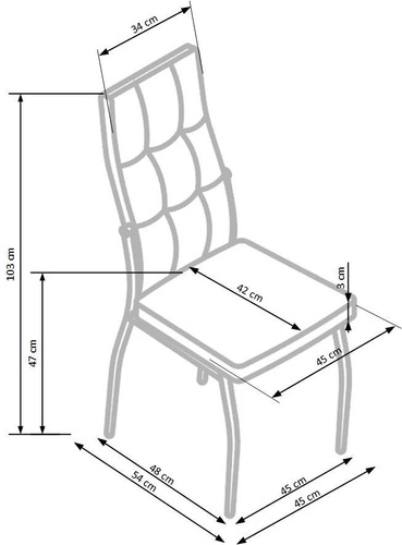 Krzesło tapicerowane Intesi Stagy szare nowoczesne do jadalni i kuchni na czarnych nogach