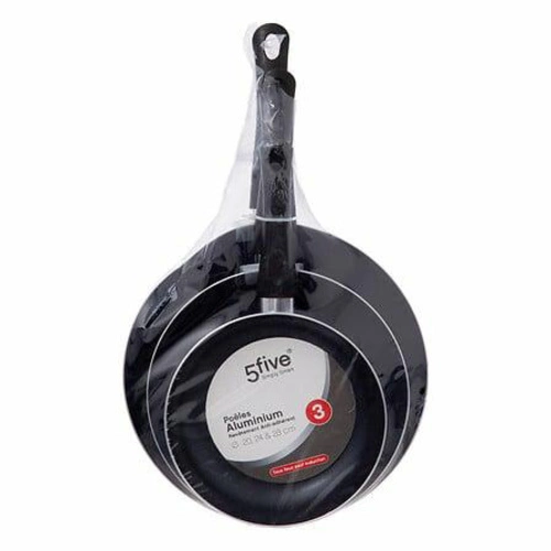 Zestaw 3 patelni aluminowych czarnych