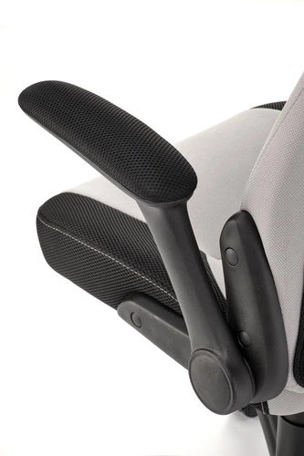 Fotel biurowy młodzieżowy ergonomiczny Bloomi szary obrotowy z zagłówkiem i regulacją Intesi