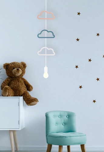 Lampa wisząca Single ccc 1x20W E27 iq kids biały+niebieski+różowy