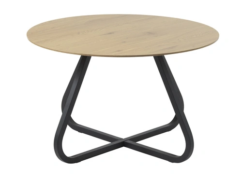 Stół okrągły 120 cm Resul nowoczesny dąb artisan czarne nogi do jadalni salonu