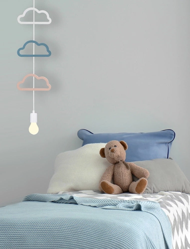 Lampa wisząca Single ccc 1x20W E27 iq  kids różowy+niebieski+biały