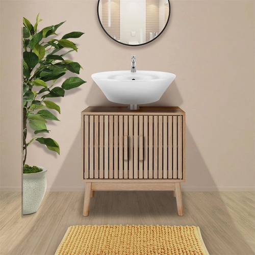Szafka łazienkowa stojąca pod umywalkę Klaus 60 cm drewniana naturalna nowoczesna Intesi