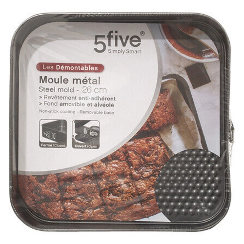 Kwadratowa forma do pieczenia ciasta stalowa z wyjmowanym bokiem 26 cm 5five simply smart
